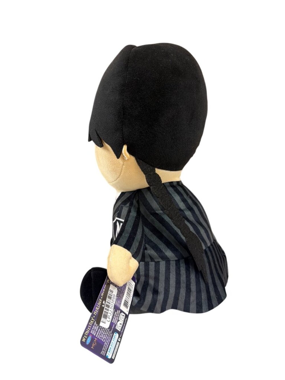 Wednesday Addams Plush Doll Weighted Striped Uniform Braided Hair 14" Just Play - Picture 8 of 8